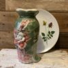 www.queensbocanteboutique.nl webwinkel brocante vintage curiosa vaas gebloemd parelmoer kitsch