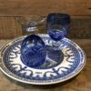 www.queensbrocanteboutique.nl gekleurdglas blauw brocante vintage webshop