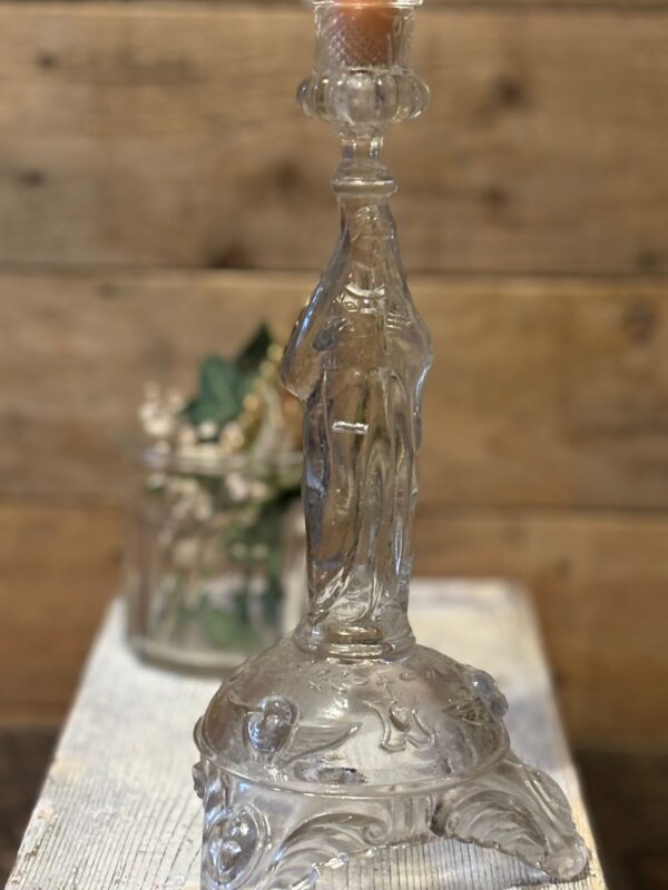 www,queensbrocanteboutique.nl webwinkel brocante vintage curiosa kandelaar glas maria