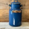 www.queensbrocanteboutique.nl brocante webwinkel vintage curiosa emaille blauw vetpot