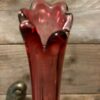 www.queensbrocanteboutque.nl webwinkel brocante vintage curiosa murano chambord gekleurd glas vaas rood