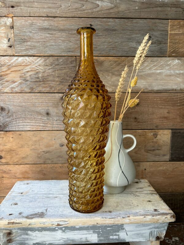 www.queensbrocanteboutique.nl webwinkel brocante vintage curiosa gekleurd glas amber oker