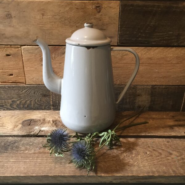 emaille koffiepot blauw www.queensbrocanteboutique.nl